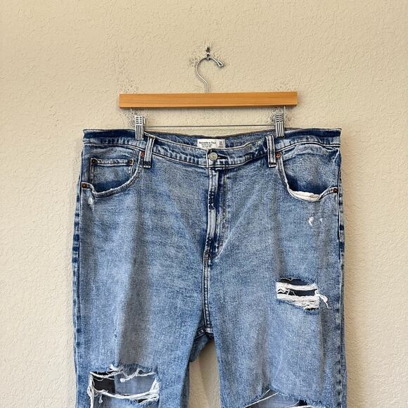 ABERCROMBIE & FITCH The Ankle Straight Jeans Blue Ultra High Rise - Picture 3 of 13